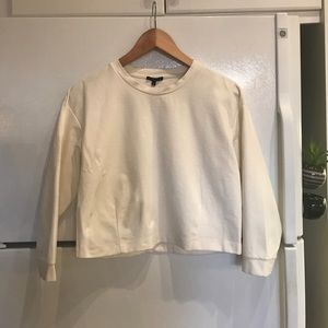Theory Cream White Crop Top, Stretchy. Size Small.