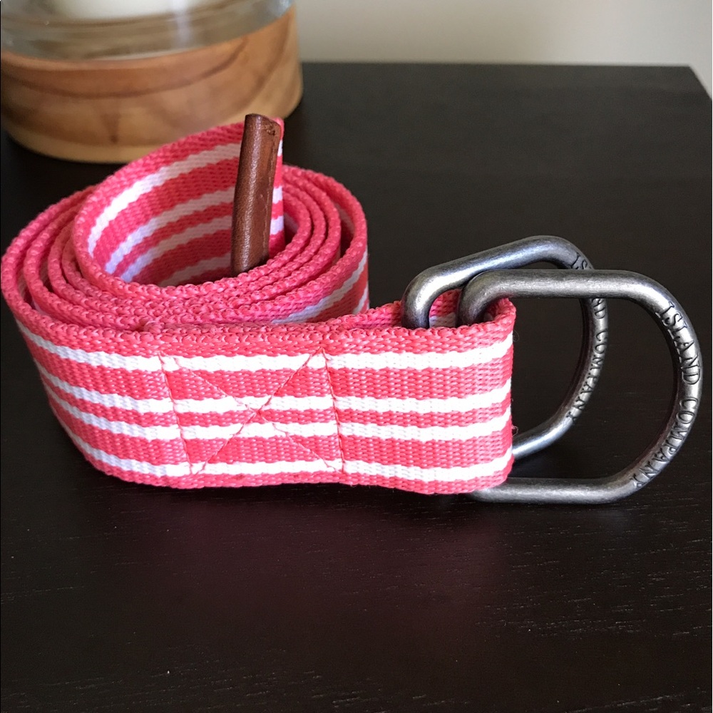 Island Company red and white stripe belt