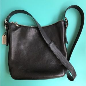 Beautiful black leather COACH cross body bag