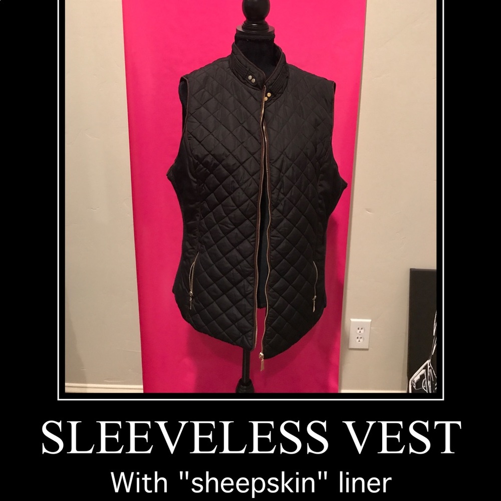 A sleeveless jacket for transitioning weather.