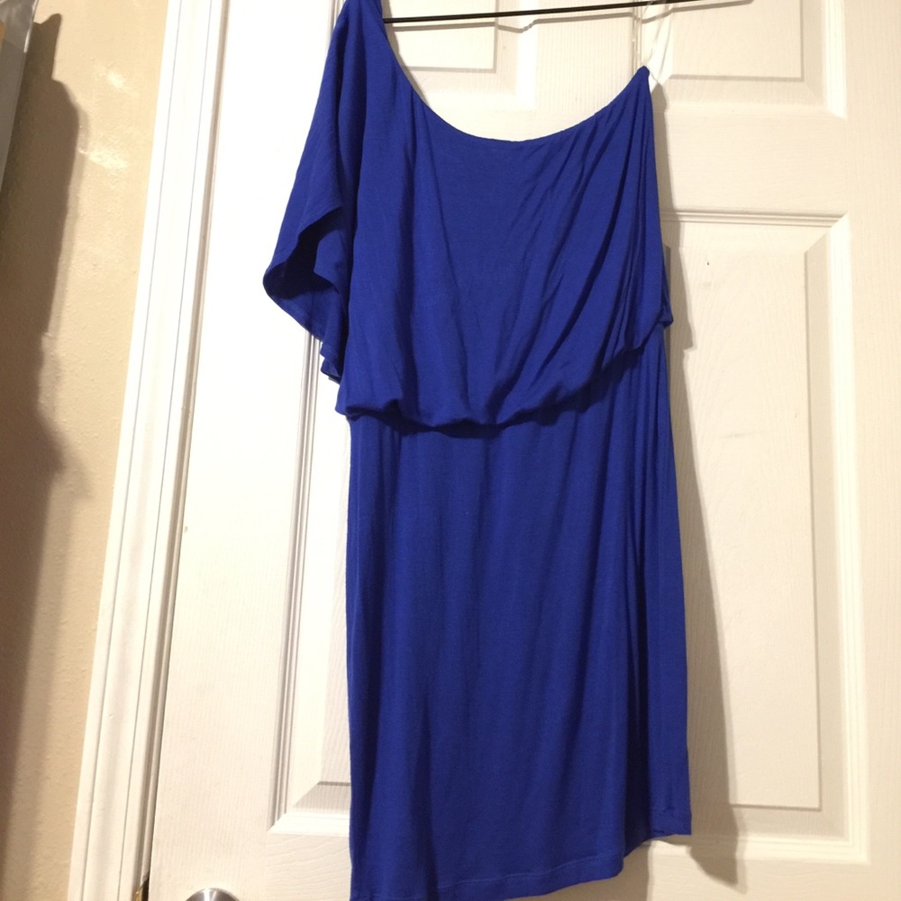 Royal blue one shoulder Dress