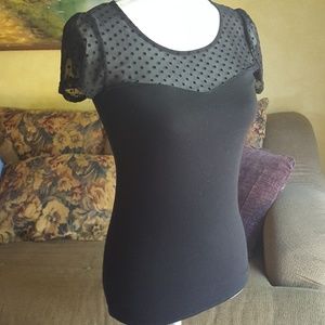 Polka Dot 🐞 Sheer Shoulder Tee 😄