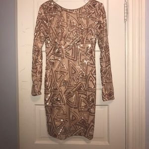 Rose gold sequence dress