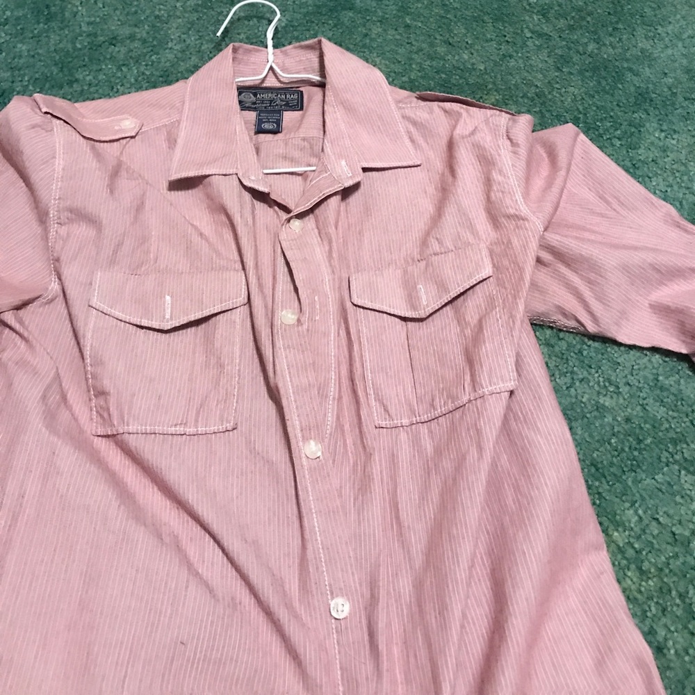 Red American Rag Long Sleeve Button Up Shirt