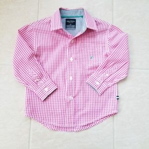 Nautica 3T Pink Gingham Oxford