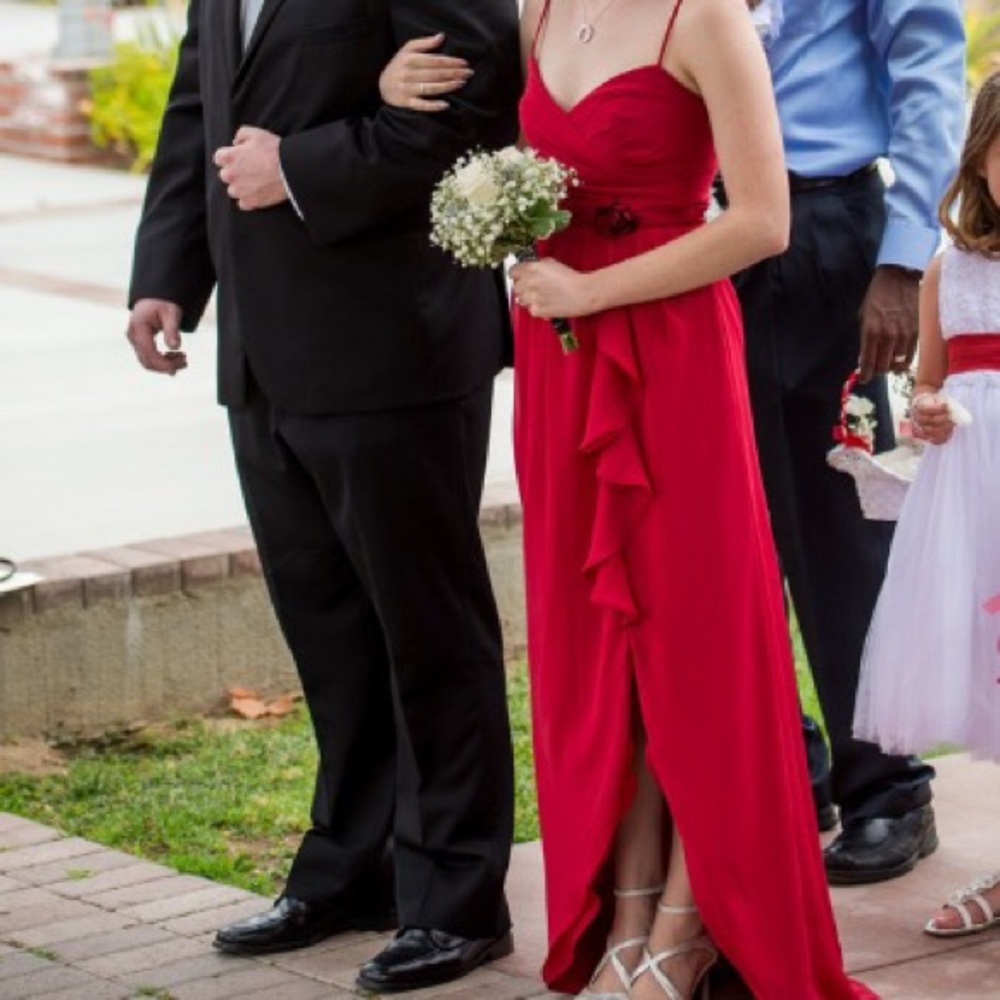Alfred Angelo Claret Red Long Bridesmaid Dress