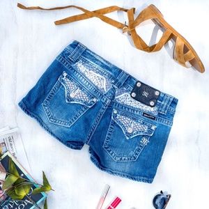 Miss Me - Embellished Jean Shorts