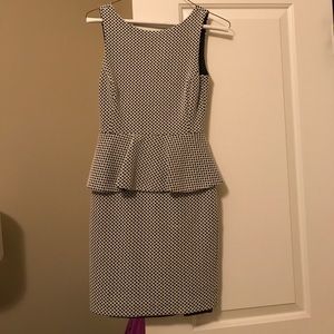Banana Republic black and white peplum dress