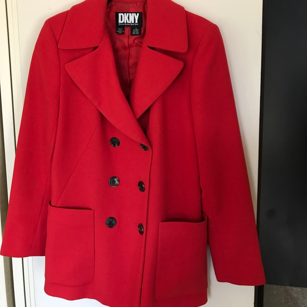DKNY red wool jacket