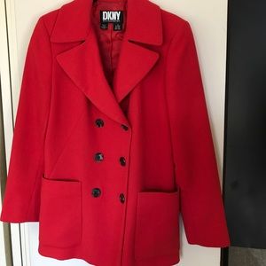 DKNY red wool jacket