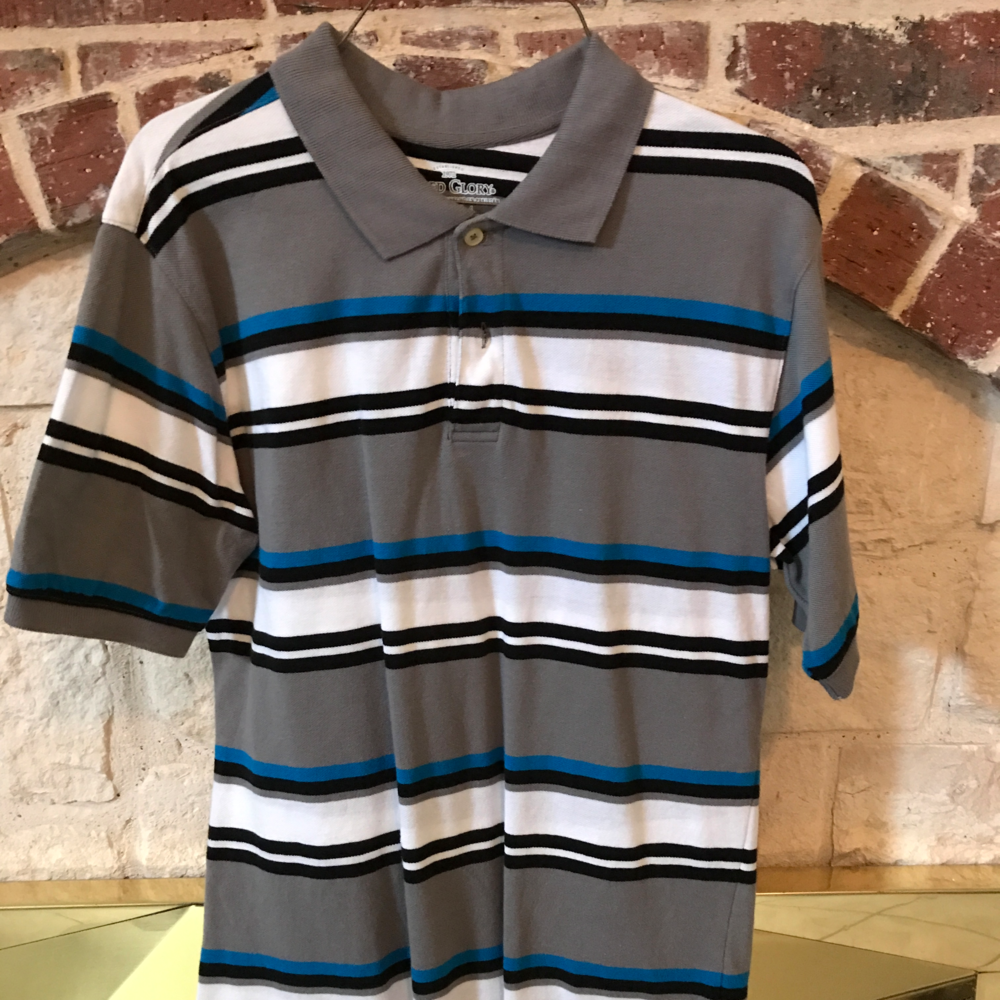 Faded Glory Polo Shirt Colored Stripped
