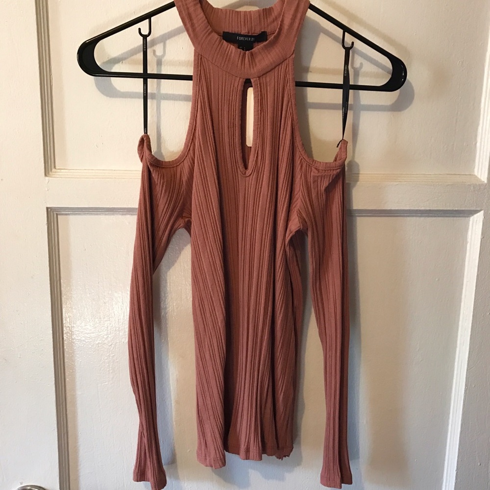 Mauve Key Hole Off The Shoulder Top