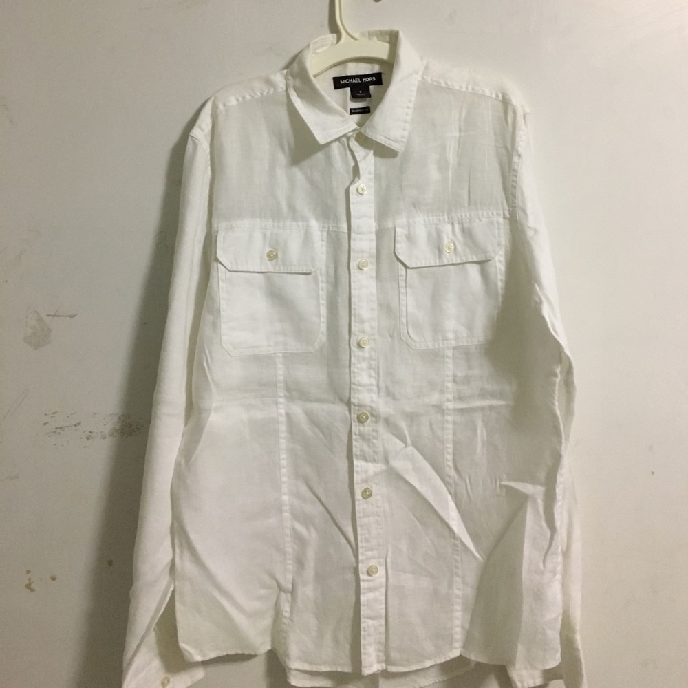 White Linen Michael Kors Shirt