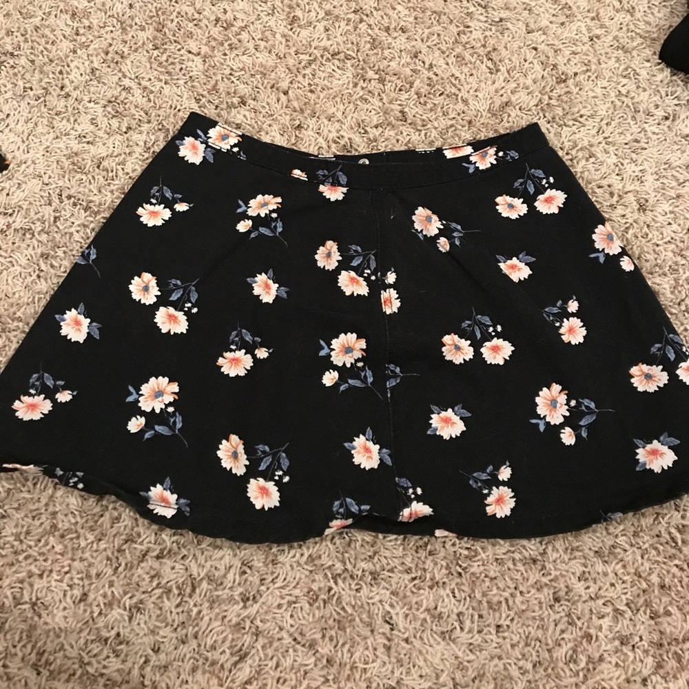 Forever 21 floral denim skirt