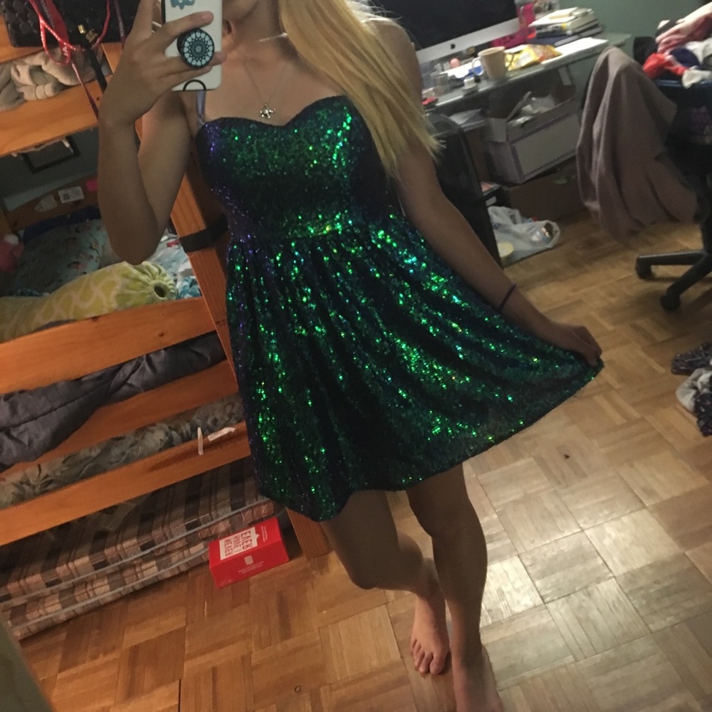 Sequin strapless dress