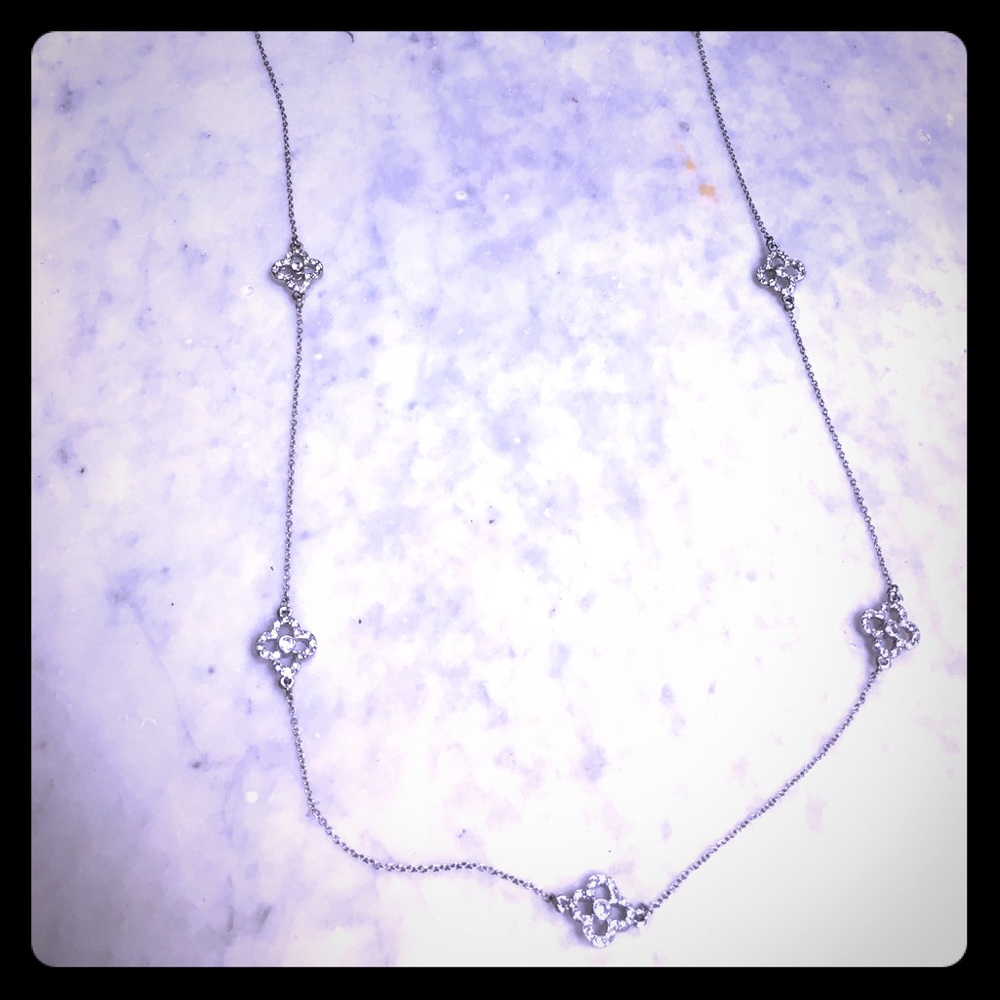 CZ clover medallion chain