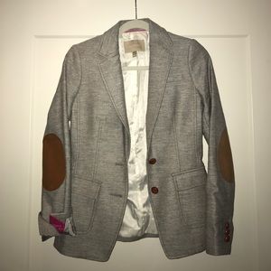 Gray blazer with elbow patches