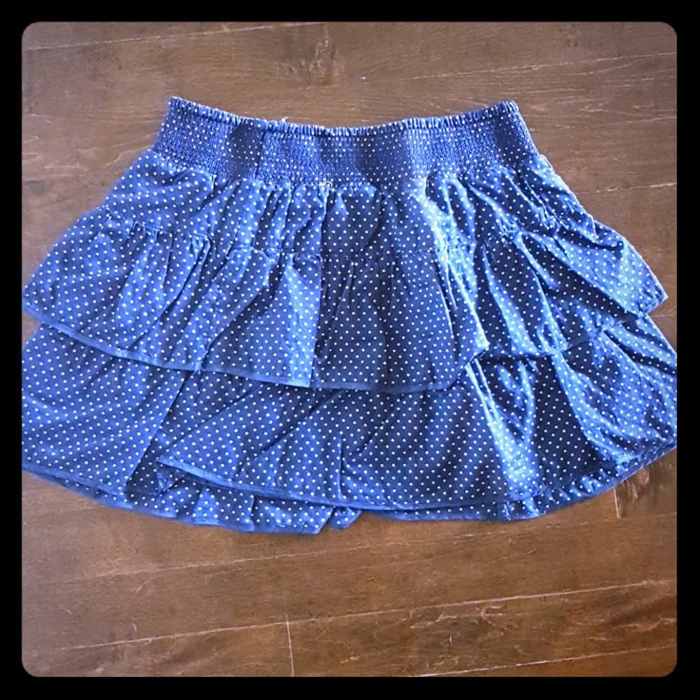Blue polka dot skirt