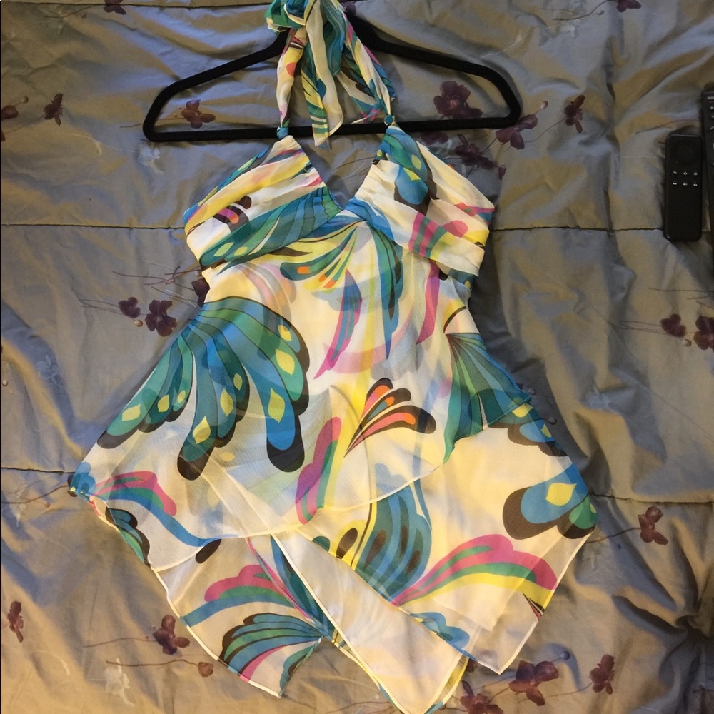 BCBG MAXAZRIA Silk halter top