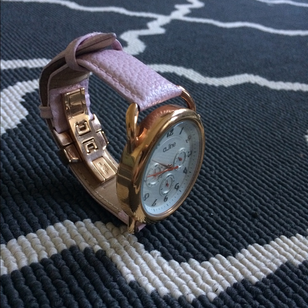 A_Line pink and gold watch