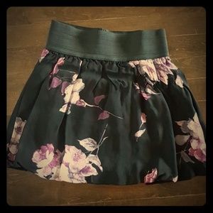 Purple black floral skirt