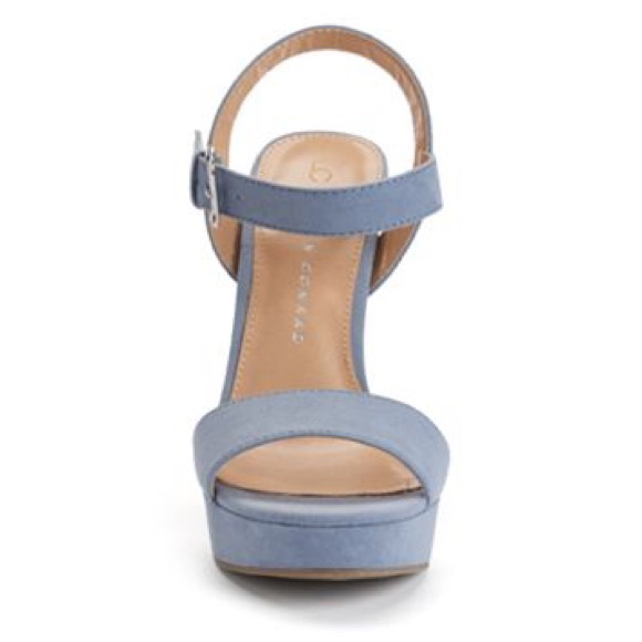 LC Lauren Conrad Blue Chunky High Heel Sandals NWT - Picture 4 of 5
