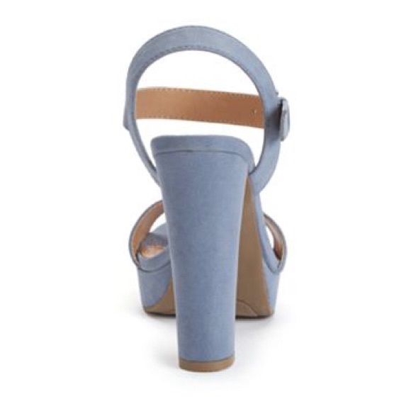 LC Lauren Conrad Blue Chunky High Heel Sandals NWT - Picture 5 of 5