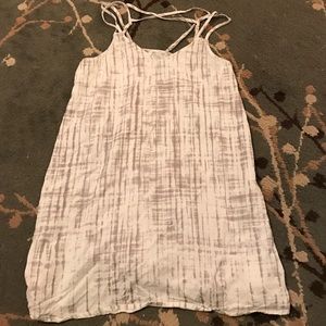 RVCA strappy white sundress with grey pattern