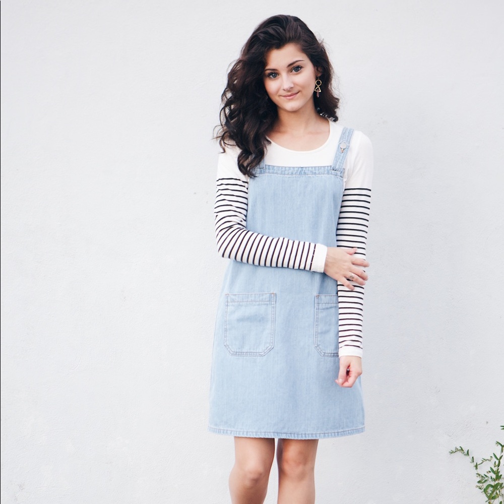 Denim overall dress