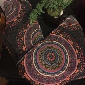 Multicolored wide-legged suede fun pants