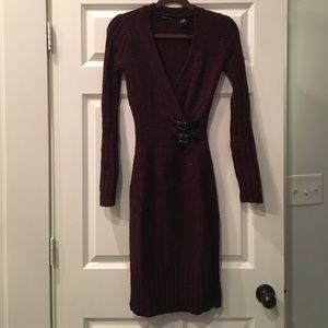 Deep plum sweater dress