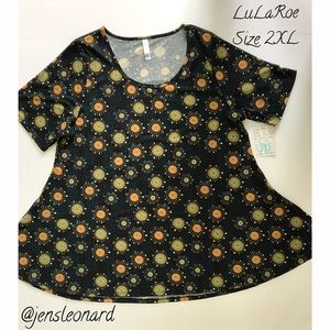 LuLaRoe Perfect Tee in mid century print