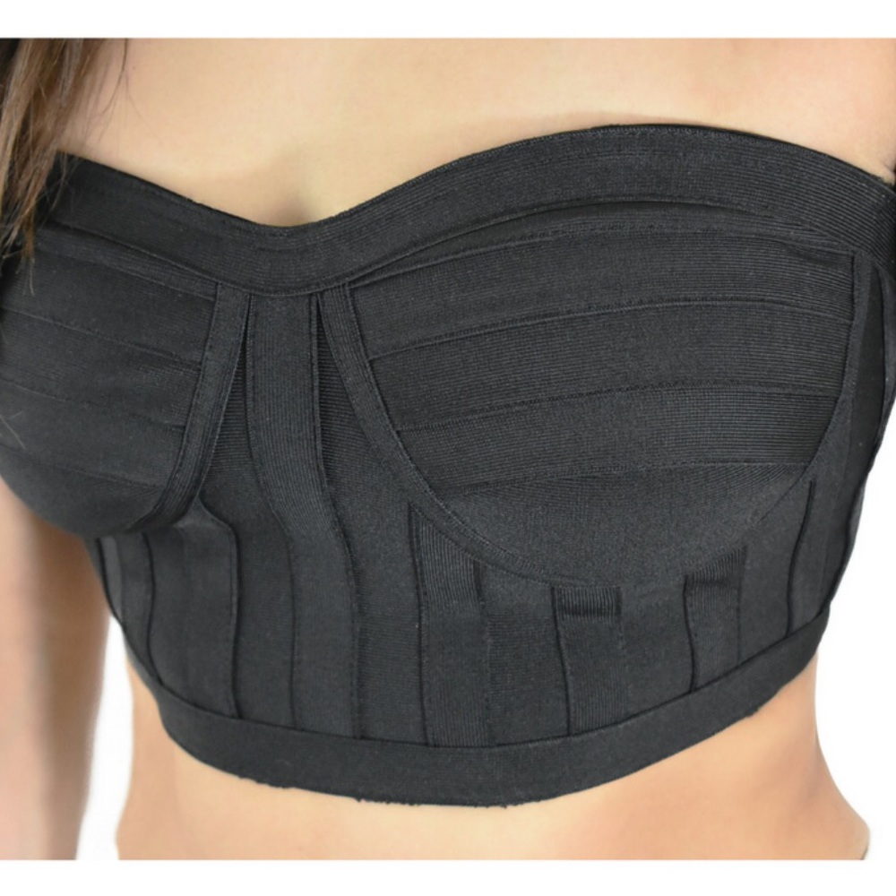 Black Bandage Crop Top - Picture 2 of 5