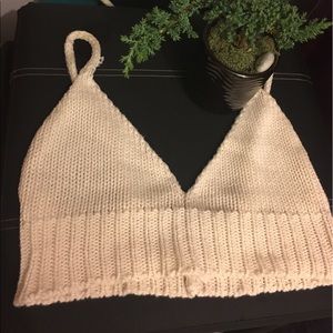 Brandy Melville Off white knit bralette/crop top