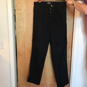 Black Versace straight leg slacks