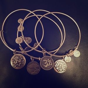 Silver Alex and Ani bracelets