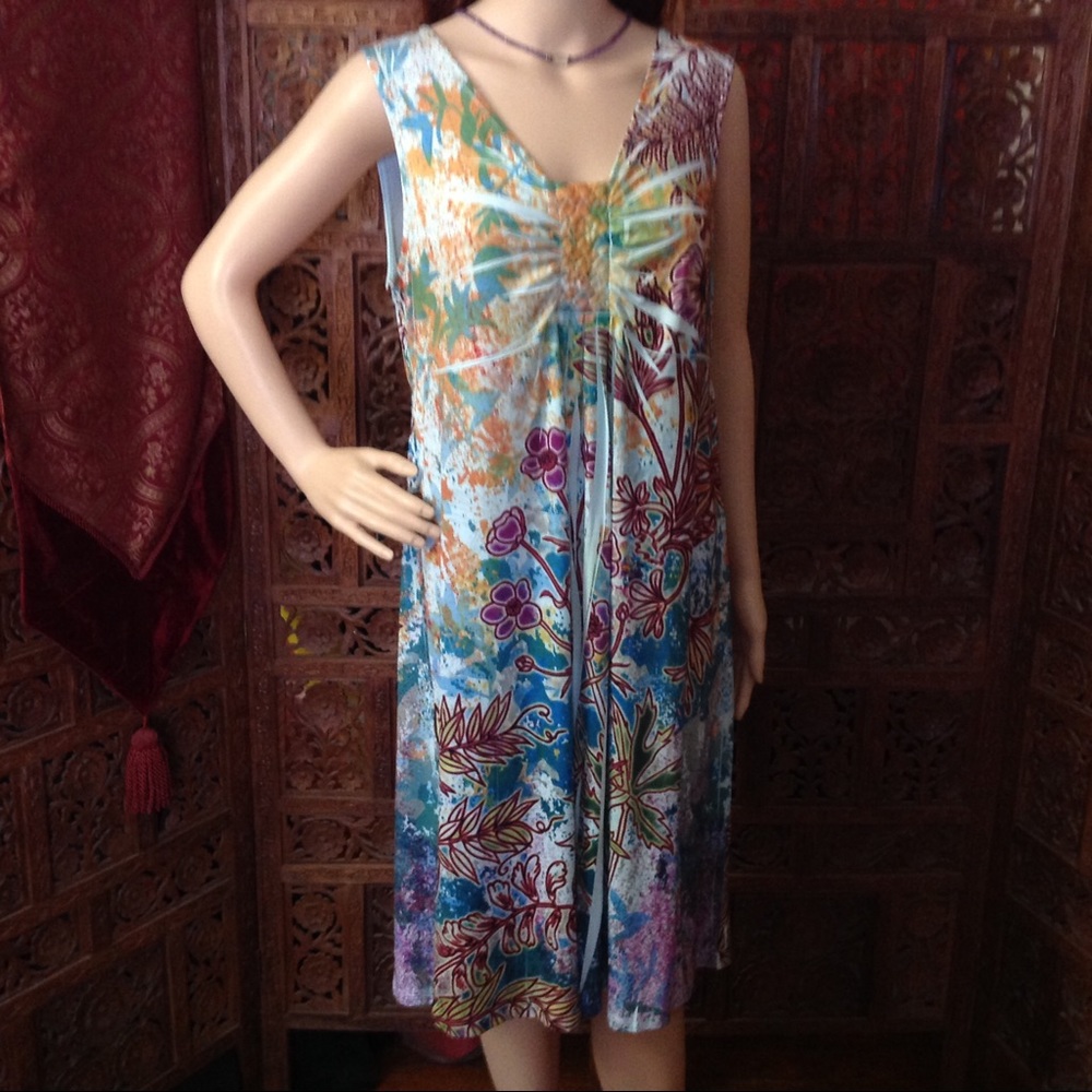 Style & Company colorful flower printed dress, Lg