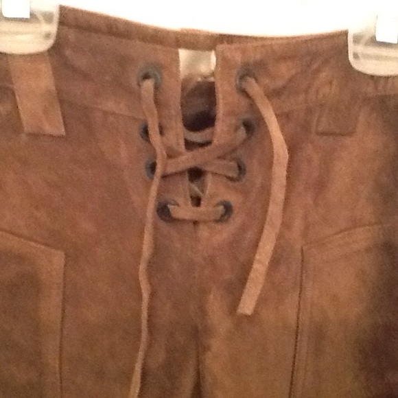 J.Lo Suede Army Green Lace Up Pants - Picture 4 of 6