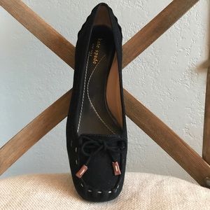 Black suede kitten heel