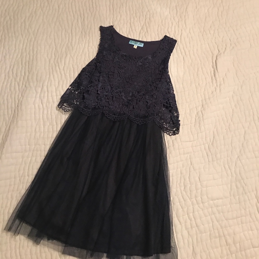 Navy tulle dress