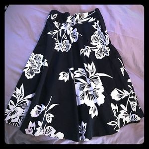 Black and White Floral Skirt