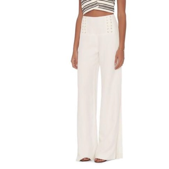 NWT Derek Lam 10 Crosby Lace-Up Matte Satin Pant
