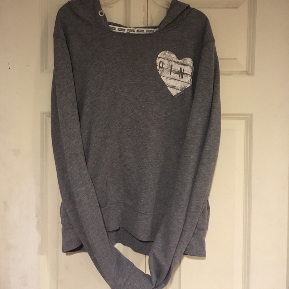 Grey PINK Hoodie