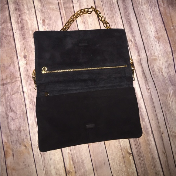 Tory Burch clutch with detach chain like new
