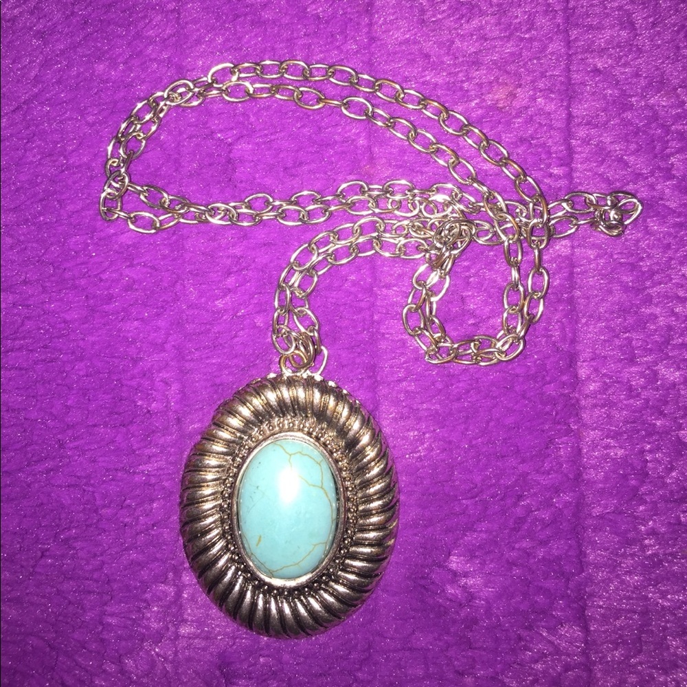 Teal and Silver Necklace