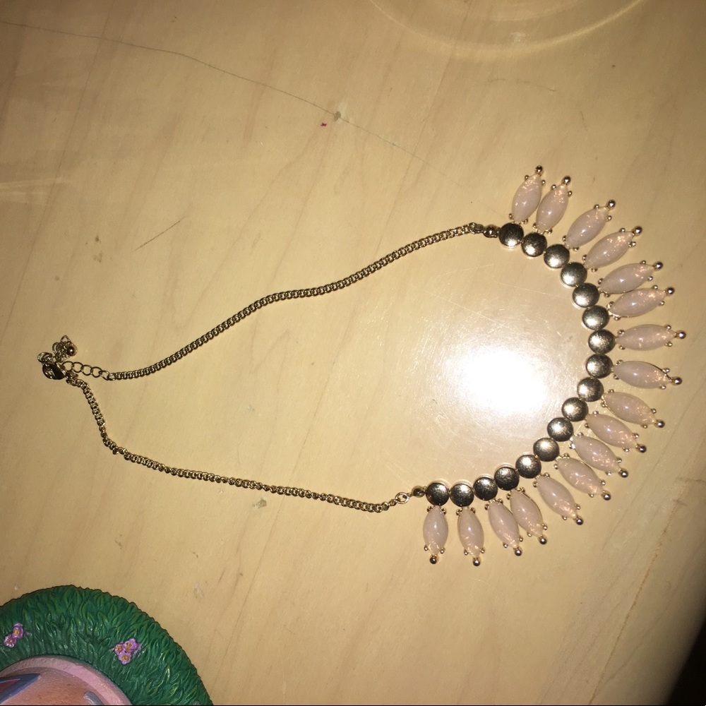 Light pink and gold statement necklace