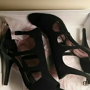 Black open-toe heels