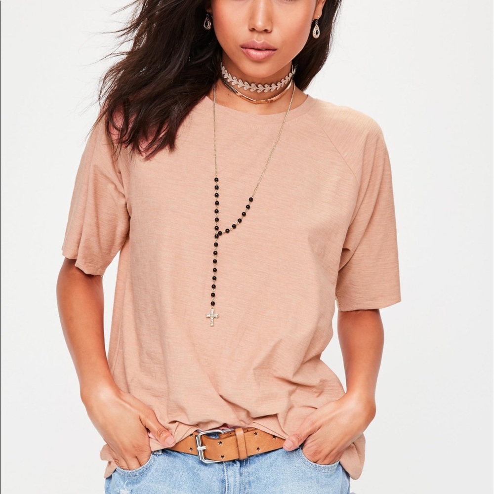 Missguided Sz 4 Pink Oversized Shirt NWT