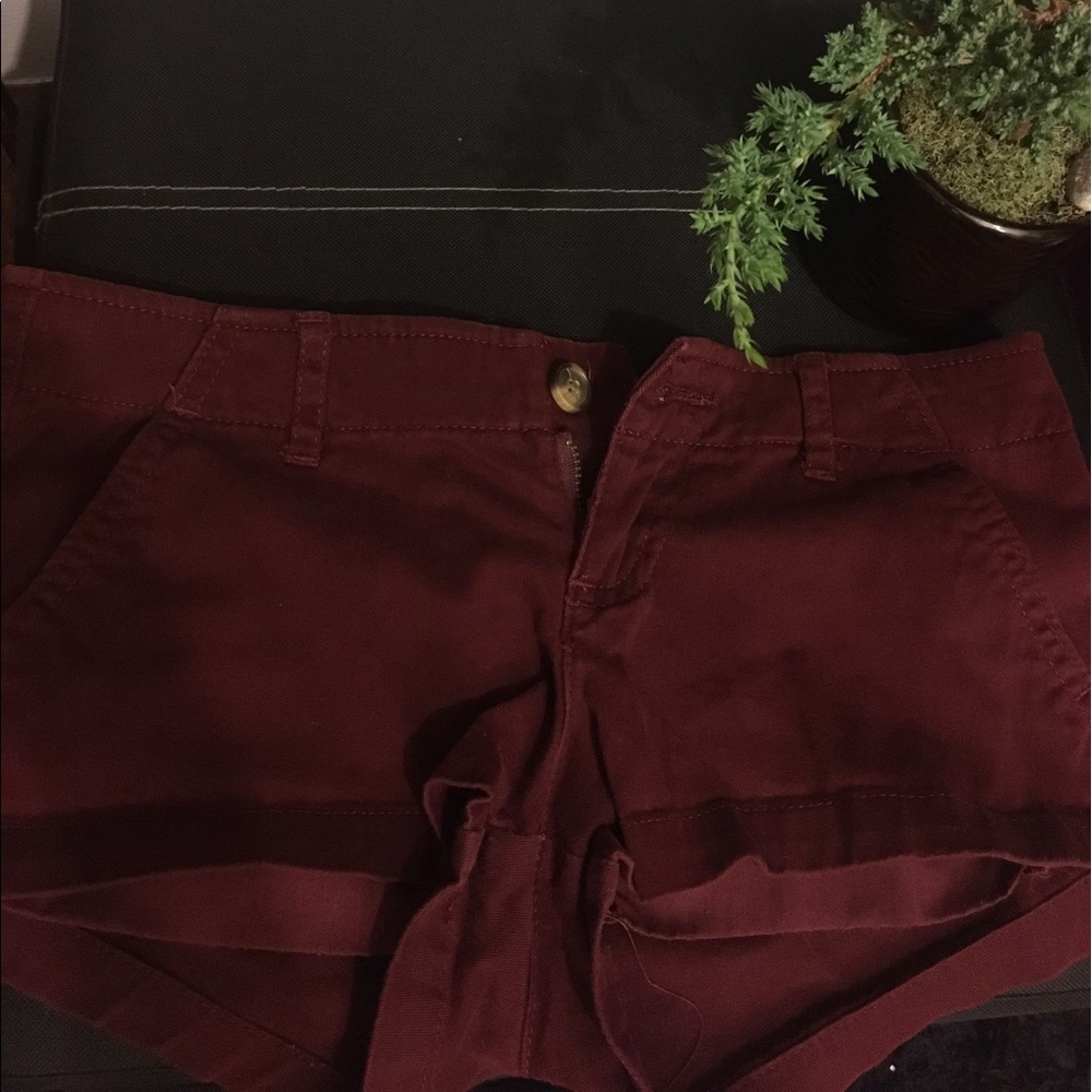 Burgundy Hollister shorts