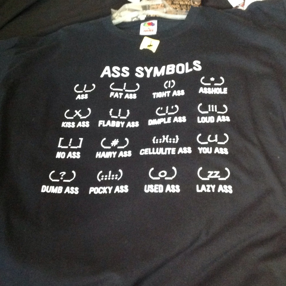 New Men's ASS Symbols Tee shirt size XL